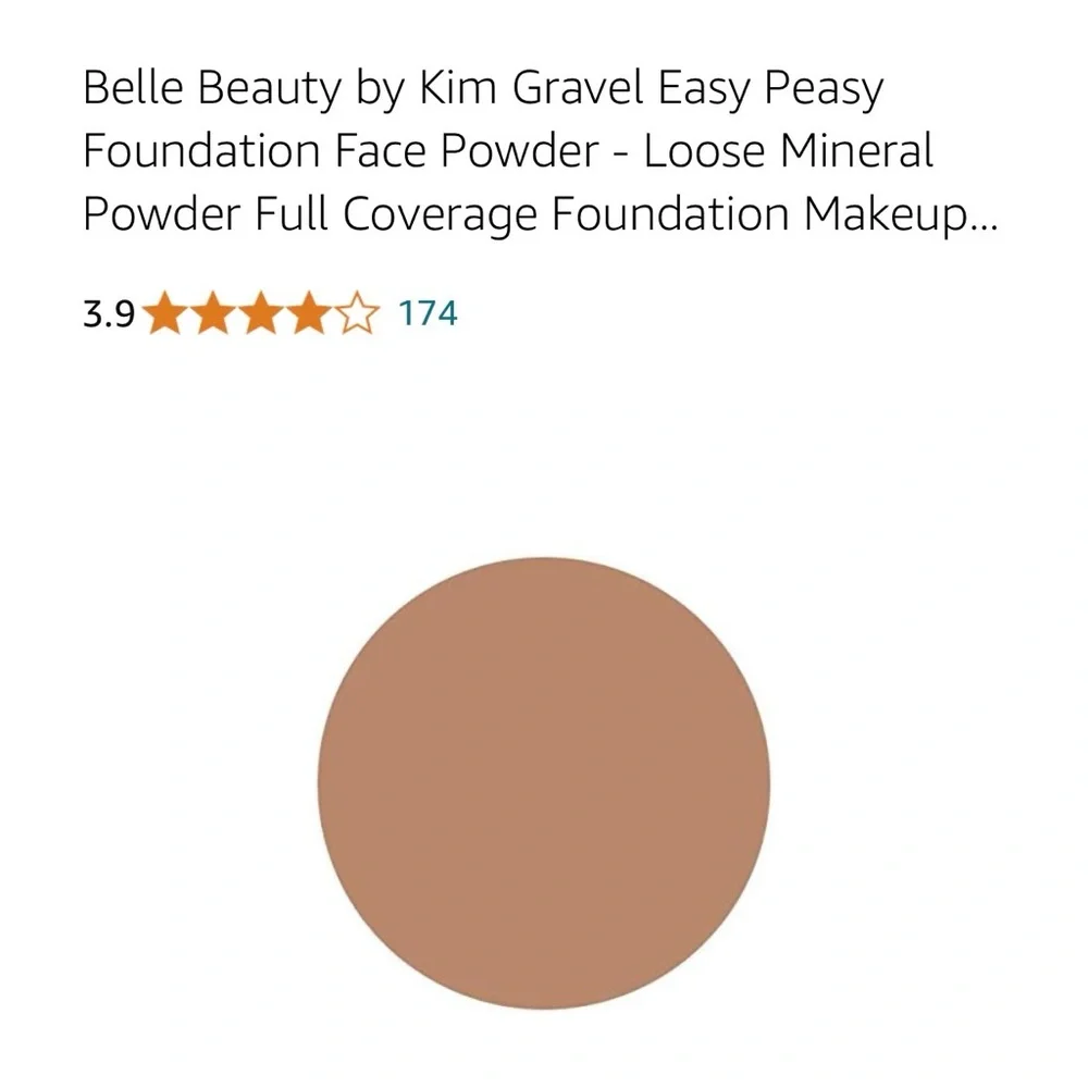 BELLE Beauty easy peasy by Kim Gravel Mineral Foundation full size- Deep